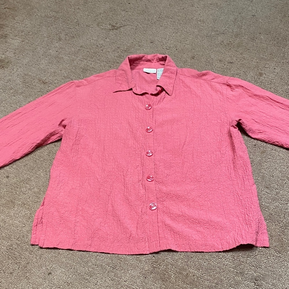 Ladies White Stag Coral Button-Down Size 4/6 Blouse Casual Office